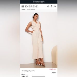 NWOT Paige Arcana Jumpsuit Ecru size 2.